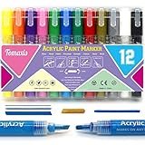 Duradero y seguro: diseñado con un sistema de válvula de bomba óptimo que proporciona un control preciso de flujo de tinta, equipado con doble punta (redonda y cuadrada) que puede cambiar fácilmente y fácil de controlar, perfecto para detalles finos medios y relleno en grandes áreas en proyectos de manualidades.