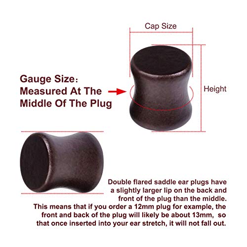 PiercingJ Acrylic Wood Mixed Stone Plugs - 16 Pairs/32 Pieces Set - Ear Tunnels & Gauges - Double Flared Ear Expander Set4