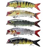 ✅ Leurre à Poisson Articulé Multiple: Tous les leurres mesurent environ 14,3 cm, pèsent environ 21,5 g / 26 g, avec un corps à 8 ou 9 segments. Coulant lentement et se déplaçant de manière flexible en eau douce ou en eau salée.
