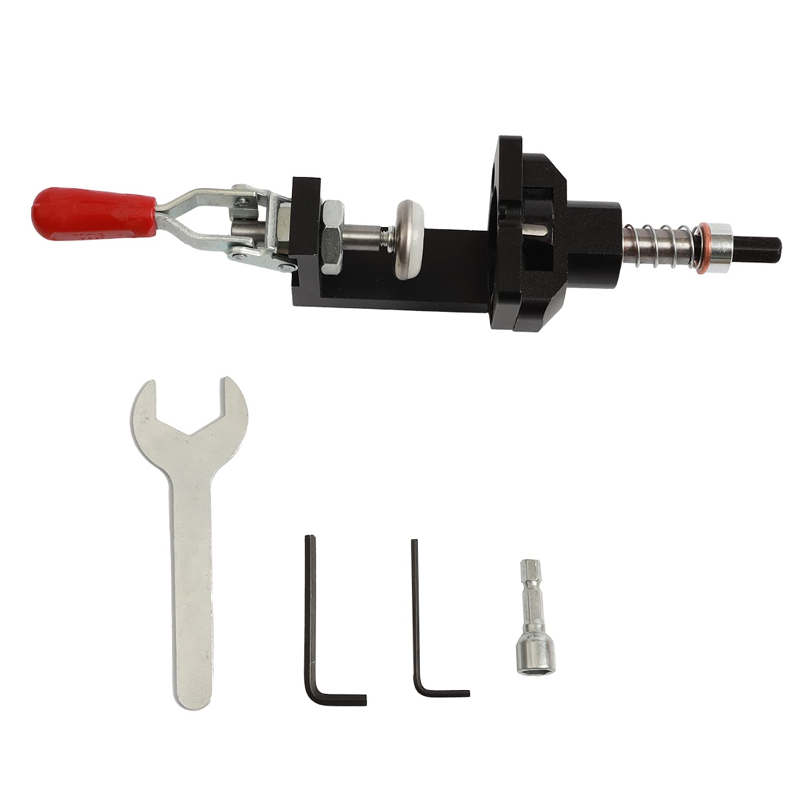Kalttoy Woodworking Aluminum Straight Hole Punching Locator Round Dowel Plate Positioning Carpentry Tool Hinge Hole Locator Hinge Drilling Jig Guide Woodworking Opener Drilling Jig Puncher Opener Door