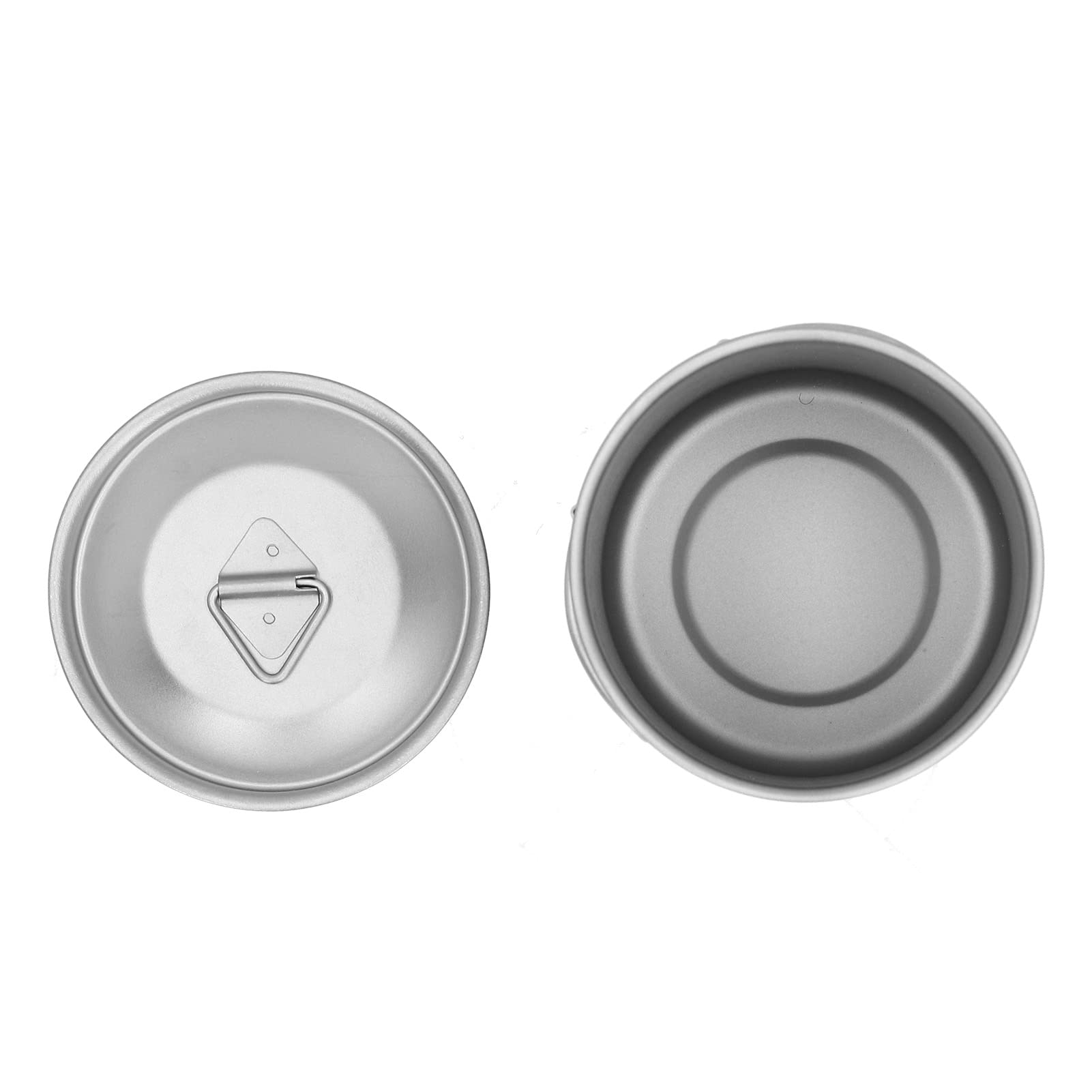 Taza de Titanio para Exteriores con Tapa, Diseño de Plegable Duradero, Adecuada para Mochileros, Acampadas, Actividades Picnic (450ML)