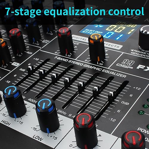 Fulode MIX-12 12CHANNEL 12-Channel Bluetooth Studio Audio Mixer 99 Bit Dsp Digital Processor W/Usb Mp3 thumb #5