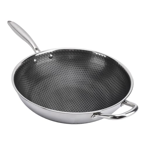 Wok de acero inoxidable 32cm Walfront antiadherente miniatura 5
