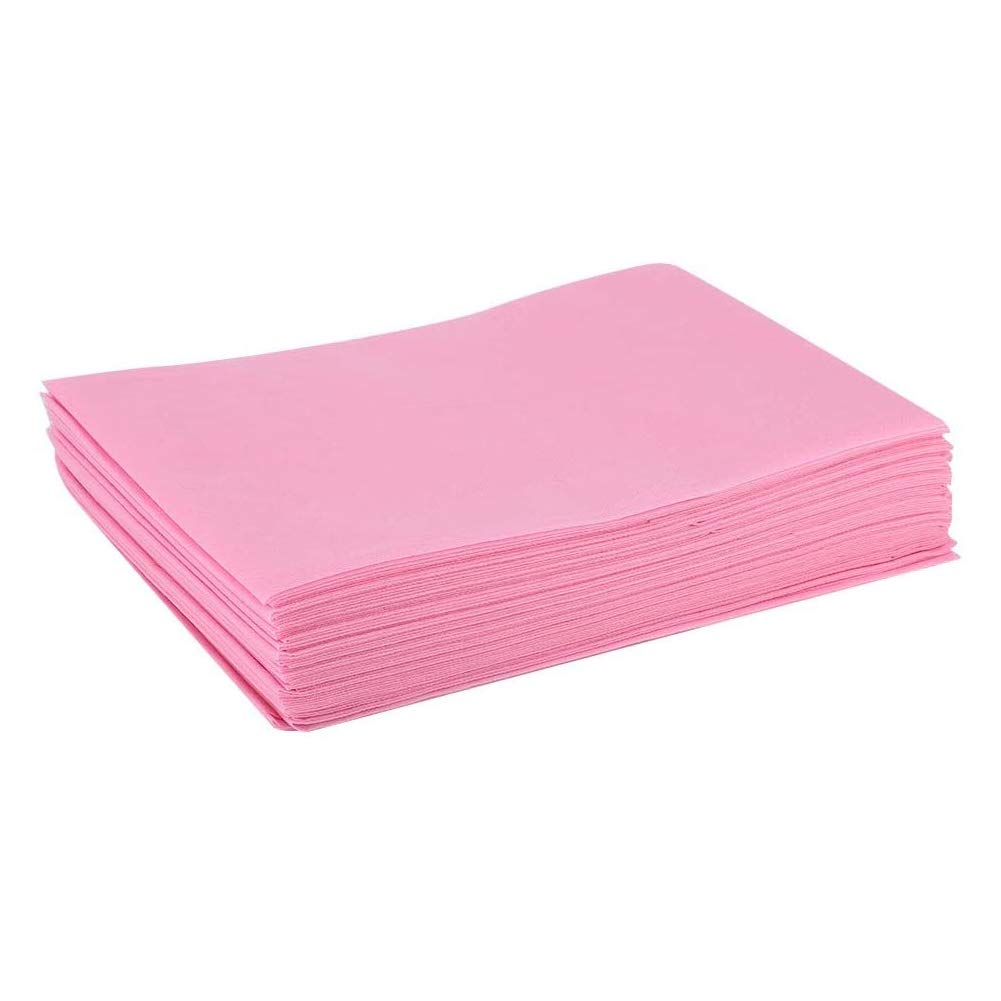 WSZGR Lot de 100 housses jetables pour canapé, table de massage avec trou, pour salon de beauté, massage, tatouage, hôtel (rose)