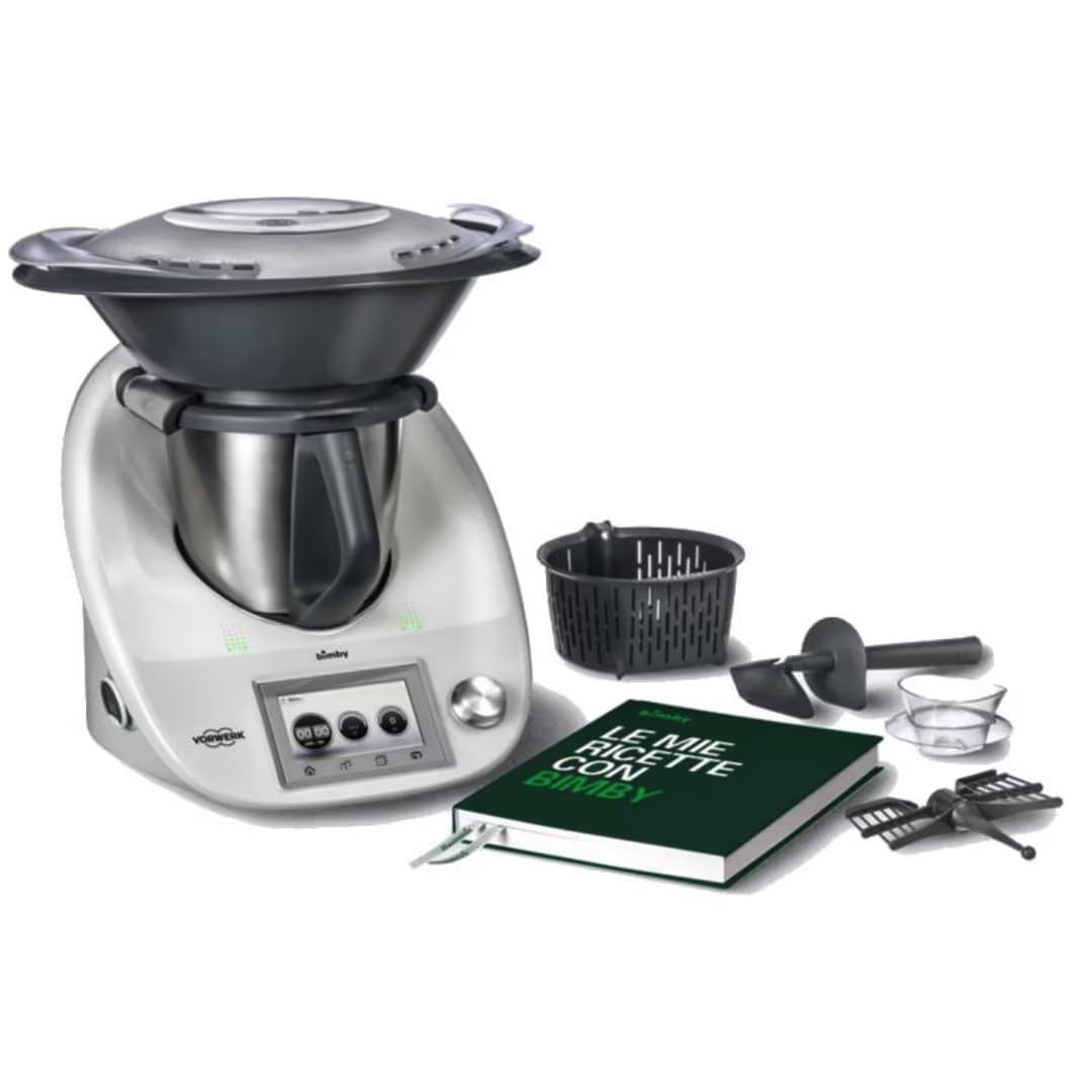 VORWERK BIMBY TM5 Rigenerato come Nuovo – Robot da Cucina Multifunzione con Touchscreen a Colori, Modalità Guidata e Manuale, Bilancia Integrata, Motore 500W e Boccale 2L – Garanzia e Assistenza
