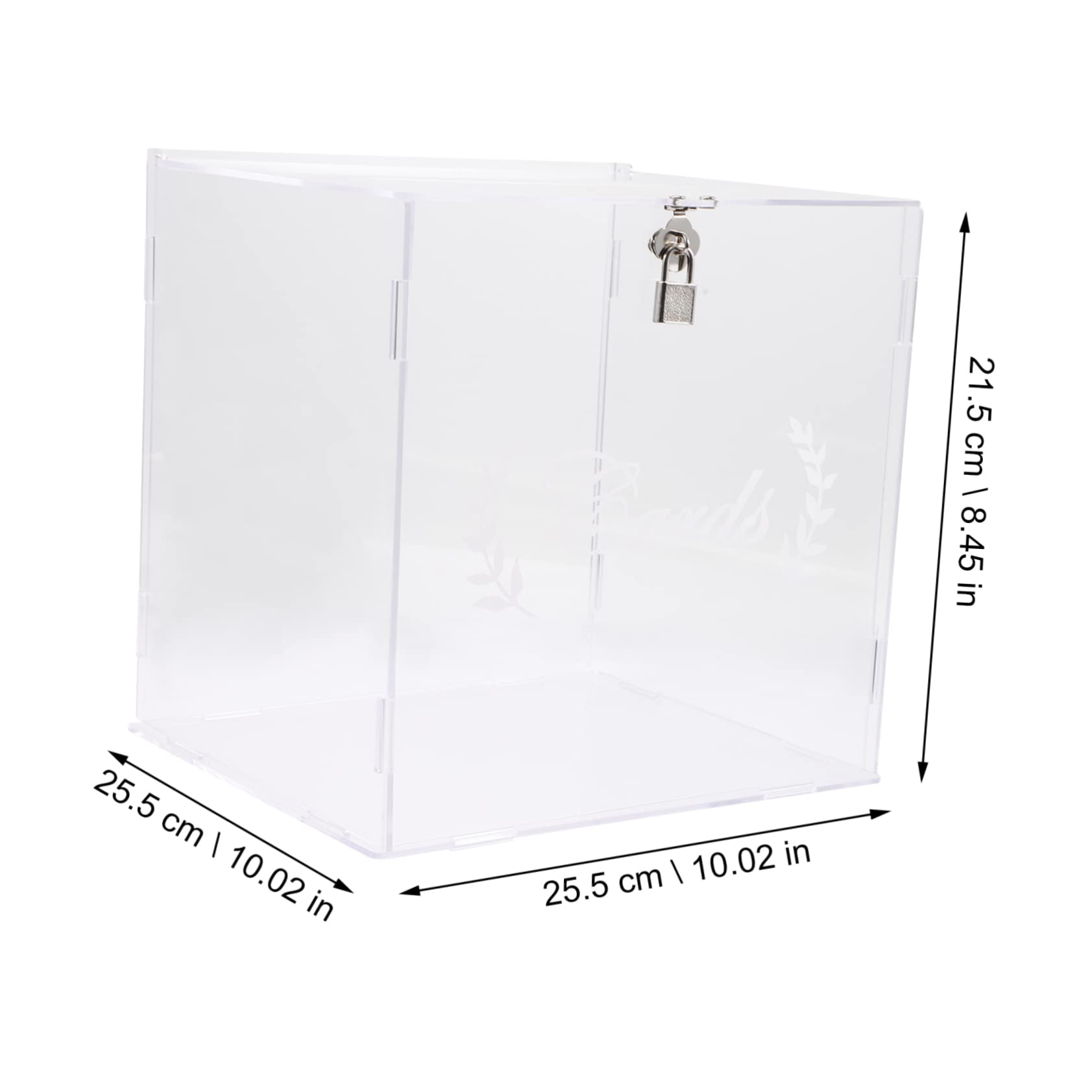 ARTIBETTER Transparent Acrylic Wedding Card Box for Graduation Birthday Anniversary and Donation Events Stylish Table Decor for Card Collection and present Envelopes