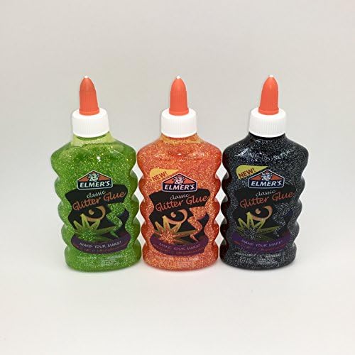 Elmer's Glitter Glue Halloween 3-Pack - Black, Orange, and Green Glitter Glue