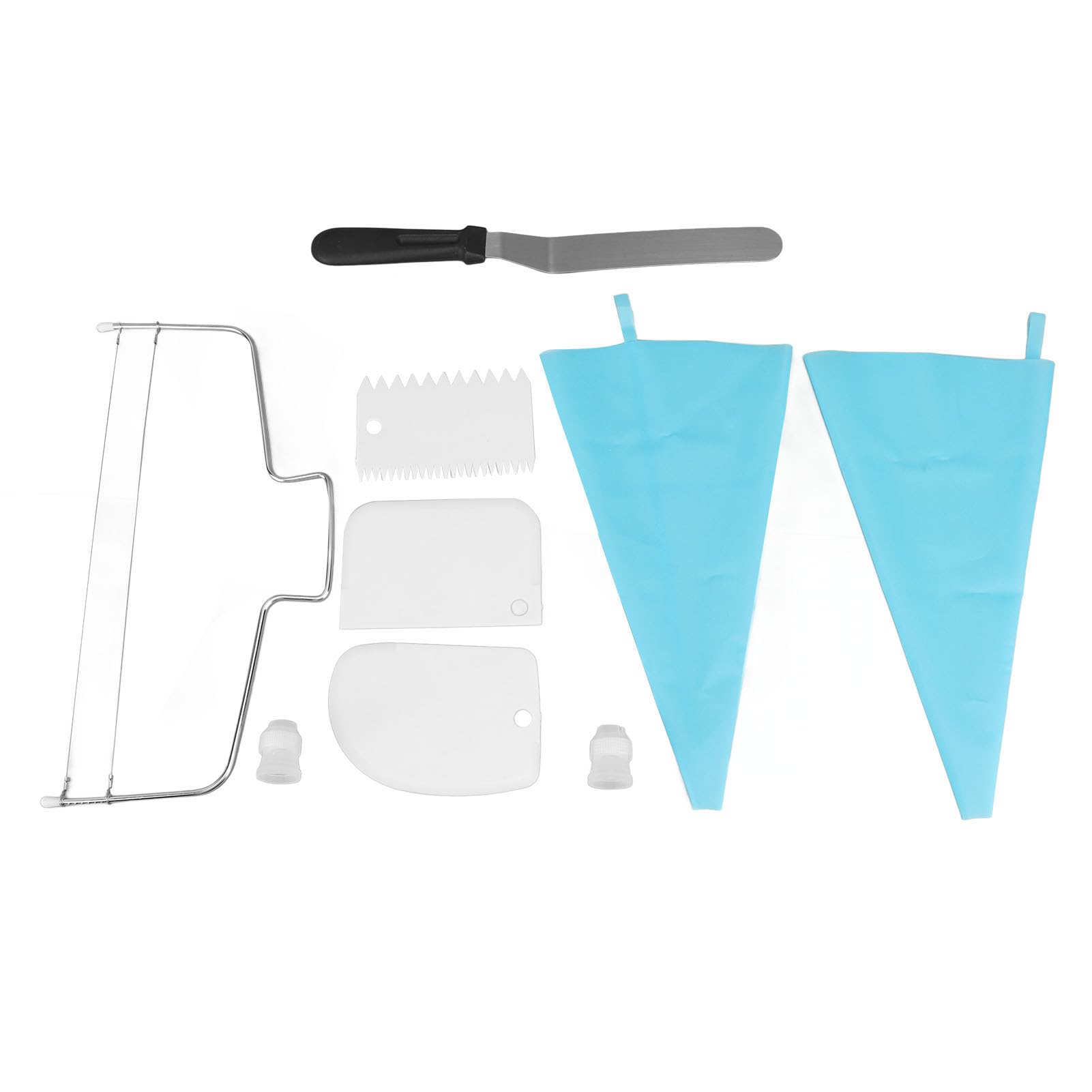 AMONIDA Kit de Decoración de Pasteles de 22 Piezas con Plato Giratorio de Aleación de Aluminio de 12 Pulgadas Ideal para Panaderos Profesionales y Domésticos Incluye Herramientas Esenciales para