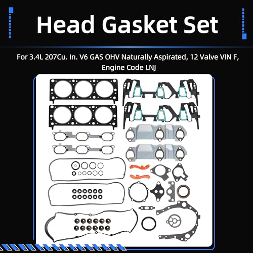 Image of Engine Head Gasket Set, HS9071PT-3 Fits for Chevy Equinox 2005-2009, for Pontiac Torrent 2006-2009, 3.4L 207Cu. in. V6 Gas OHV Naturally Aspirated, Full Head Gasket kit
