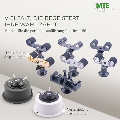 MTE Bewegungstechnik Uhrenbeweger (WTS 4 Anthrazit) bis zu 4 Uhren – Elektronisch gesteuerte Rotation und Pausen – Uhrenbeweger für Automatikuhren – leiser Watch Winder – Made in Germany