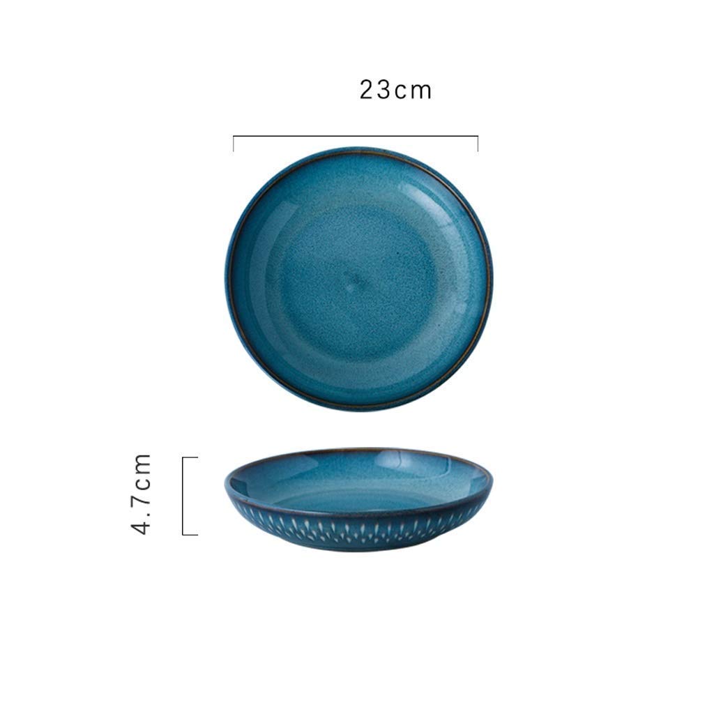 Home Dish Ceramic Plate Deep Plate Creative Plate Oven Enamel Western Plate 9 Inch Tableware Salad Plate Soup Plate (Size: 9 Inch)