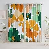 Genérico Cortinas Opacas Plantas Tropicales Flores, Salon Dormitorio...