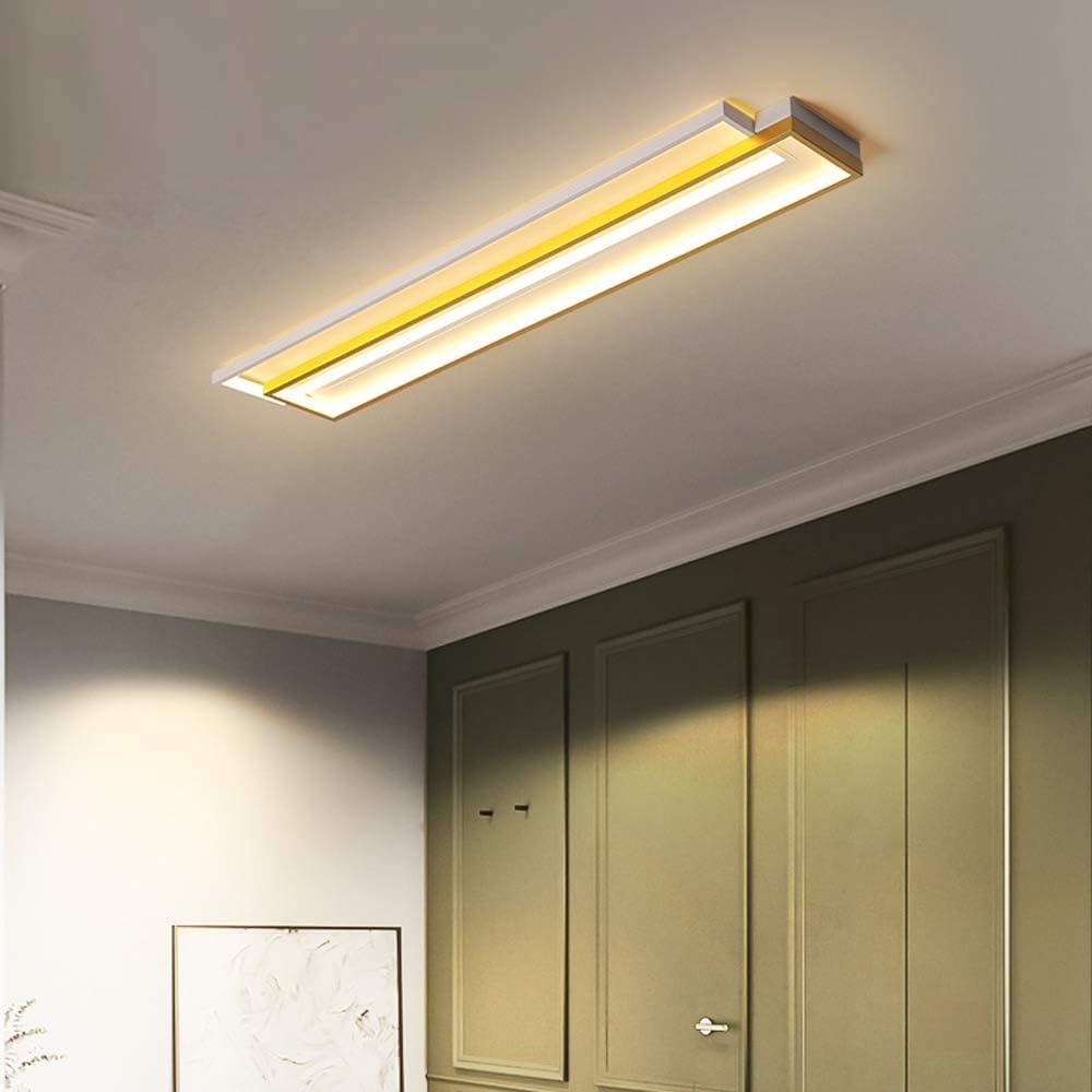 Rectangle LED Linear Ceiling lamp Black Modern LED Ceiling Light Fixture 15.8Inch Long 3-Color Variable Light for Hallway, Kitchen, Bedroom, Dining Room