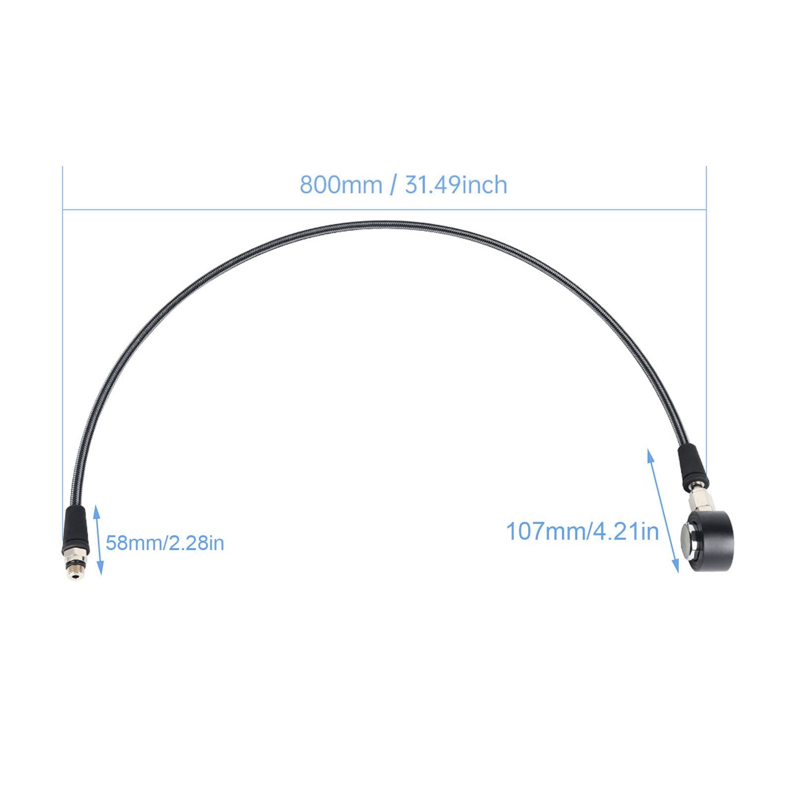 Alomejor Manomètre de Plongée sous-Marine Lumineux avec Tissage en Fibre de Carbone, Manomètre Submersible pour Régulateur BCD, équipement de Plongée sous-Marine (80 cm)