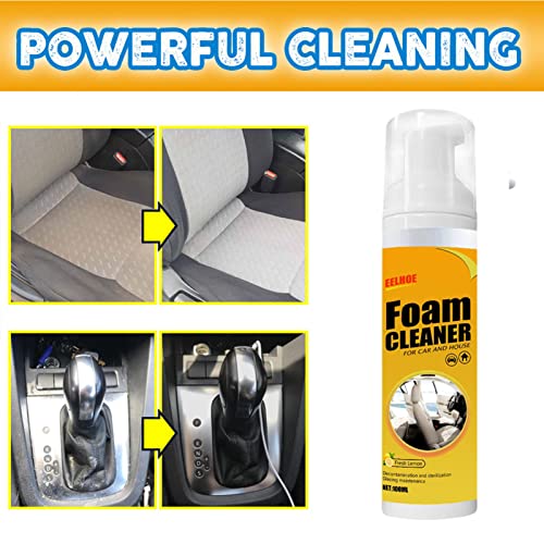 Shoxil Foam Cleaner, Spray Foam Cleaner, Multifunctional Car Foam Cleaner, Foam Cleaner For Car And House Lemon Flavor, Strong Decontamination Cleaners Spray For Kitchen And Car (30Ml, 3Pcs) #TOP2