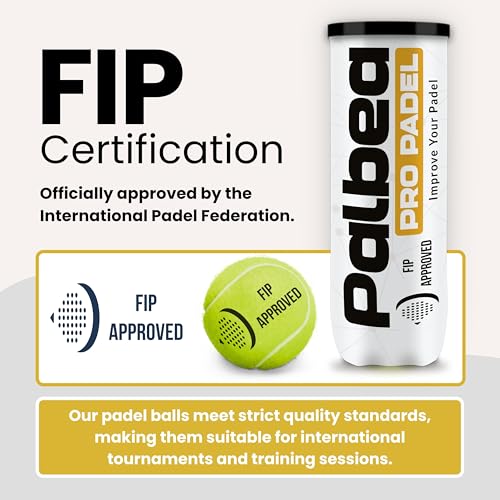 Image of Palbea PRO Padel Balls. 6 /12 /24 Tubes of 3 Padel Tennis Balls FIP Approved | Paddle Balls made of HV Felt for Training and Tournament. Suitable for Any Surface or Sites.