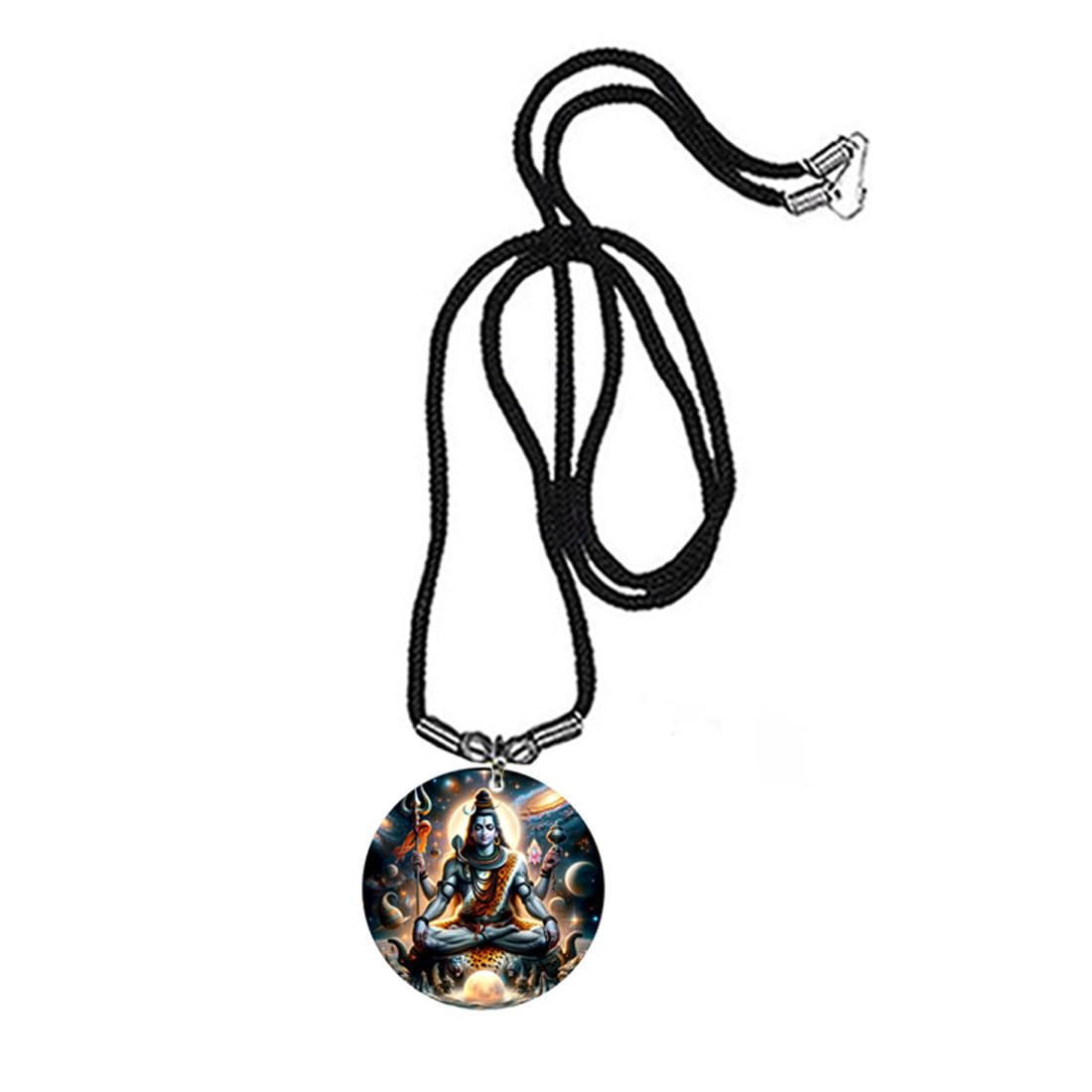 abhiora fashion Lord Shiva Mahadev in Brahmand Acrylic Religious Pendant with Cord Chain Spiritual Hindu Necklace for Men and Women-picture-17