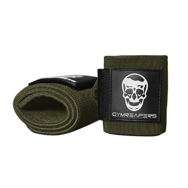 Gymreapers Wrist Wraps Weightlifting - Stiff Heavy Duty 18 inch Wraps With Thick Thumb Loop For Powerlifting, Bodybuilding, Cross Training, & Heavy Presses (OD Green, 18") by Gymreapers - Image 2
