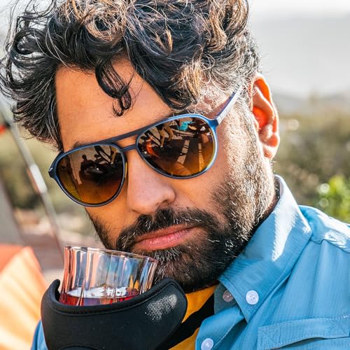 goodr Frequent Skymall Shoppers Polarized Aviator Sunglasses for Men & Women, Large Sized (Mach G), Navy Frame with Amber Gradient Lens, Dark to Light Tint, UV400 Protection, No Slip, No Bounce3