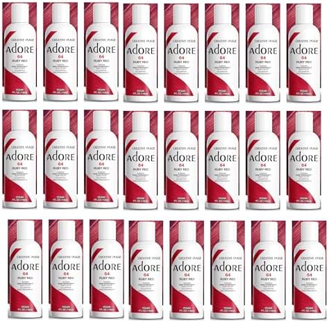 Adore Semi-Permanent Haircolor #064 Ruby Red 4 Ounce (118ml) (3 Pack)