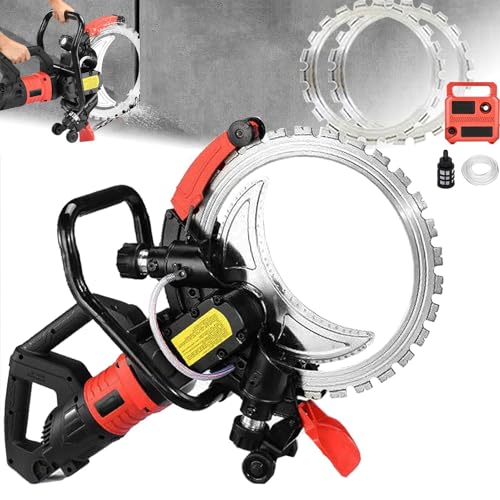 110V/220V Concrete Saw 16 inch Concrete Ring Saw 9500W/12000W Electric Concretes Saws Concretes Cutter Cortadora de Concreto Depth of cut 11.8inch for Stone Brick and Marble (12000W 2blades)