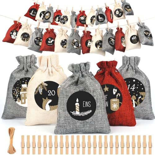 VIPOWOZ Adventskalender zum Befüllen 2024, Adventskalender Selber...