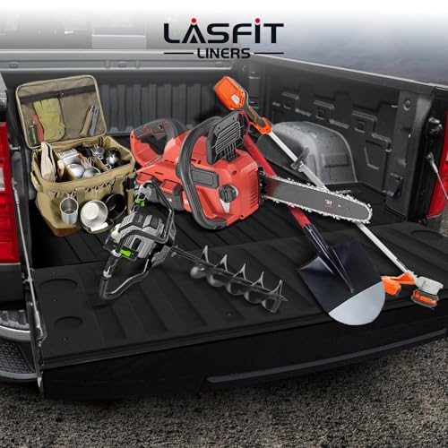 Image of LASFIT Truck Tailgate Mat 2019-2026 for Chevrolet Chevy Silverado & GMC Sierra 1500 (Not Fit Multipro Tailgate & EV & 2019 Limited), All Weather TPE Tailgate Protector Liner (Not Fit Drop-in Liners)