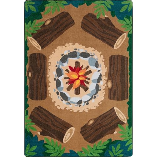 Joy Carpets Campfire Fun Area Rug in Color Multi, 7'8