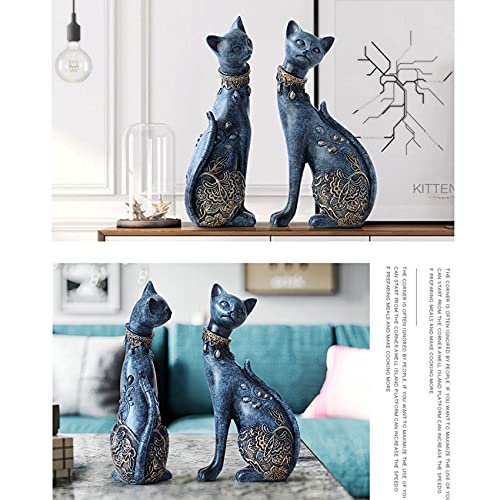 Set de 2 Estatuas de Gato para Decoración de Hogar miniatura 4