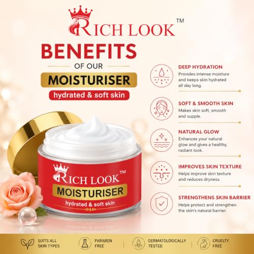 Image of RichLook Bridal Glow Skin Brightening moisturiser for Glowing & Whitening Face, Dark Spots, Uneven Skin Tone, Acne, Wrinkles & Dark Circles | 30g