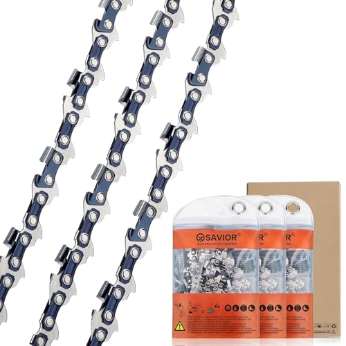 Savior Chainsaw Chain for 16 Inch (40cm) Bar 57 Links .050 Gauge 3/8 LP Pitch Compatible with Titan TTB355CHN TTL759CHN Oregon Black & Decker and More (91PJ057X) 3 Pack
