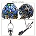 Radtiff Small Tiffany Style Stained Glass Table Lamp,6in Blue Dragonfly 3-Color-Temperature Lamp for Bedside Living Room Office Decor Home Included LED Bulb