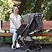 Rollingsurfer Lightweight Baby Stroller, Compact Travel Stroller with Retractable Foot Cover & Sleep Shade, One Hand Fold Stroller, Toddler Pushchair Adjustable Seat for Airplane 0-36 Months