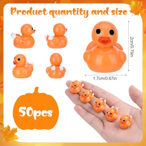 Image of 50 Pcs Thanksgiving Resin Ducks Dressed As Turkeys
