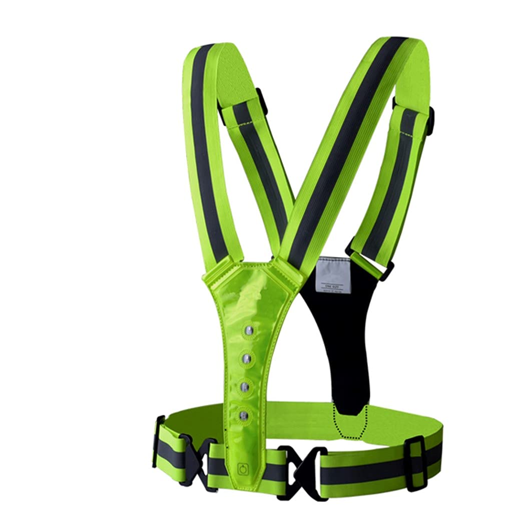 Cuerpo/Chaleco con Luces LED Frontal Y TRASERAS para Scooter, verde