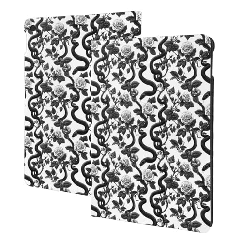 Protection iPad 10.2 étui tablette folio motif serpent rose noir blanc pour iPad 9 8 7 génération