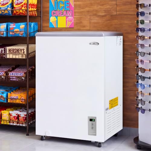Image of KoolMore 22 in. Commercial Flat Top Ice Cream Display Freezer, NSF Listed, 3.4 Cu. Ft. in White