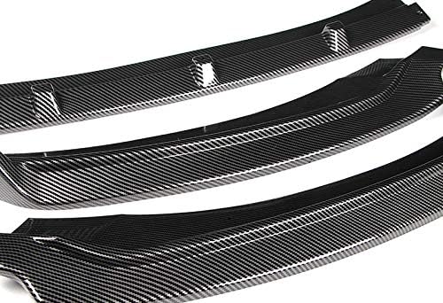 3PCS Front Bumper Lip Kit fit for Compatible with 2017-2018 Hyundai Elantra, Splitter Trim Protection Spoiler, Air-Dam-Chin-Diffuser (Carbon Look)