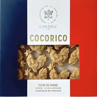 Canasuc Cocorico French Roosters Pur Sucre de Canne, Assorted 3D Molded Brown Cane Sugars, 6.4 Oz, Made in France