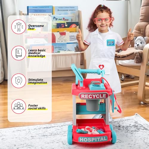 Image of Liberry Toddlers Doctor Kit Toy for Girls Boys Ages 2 3 4 5, Red