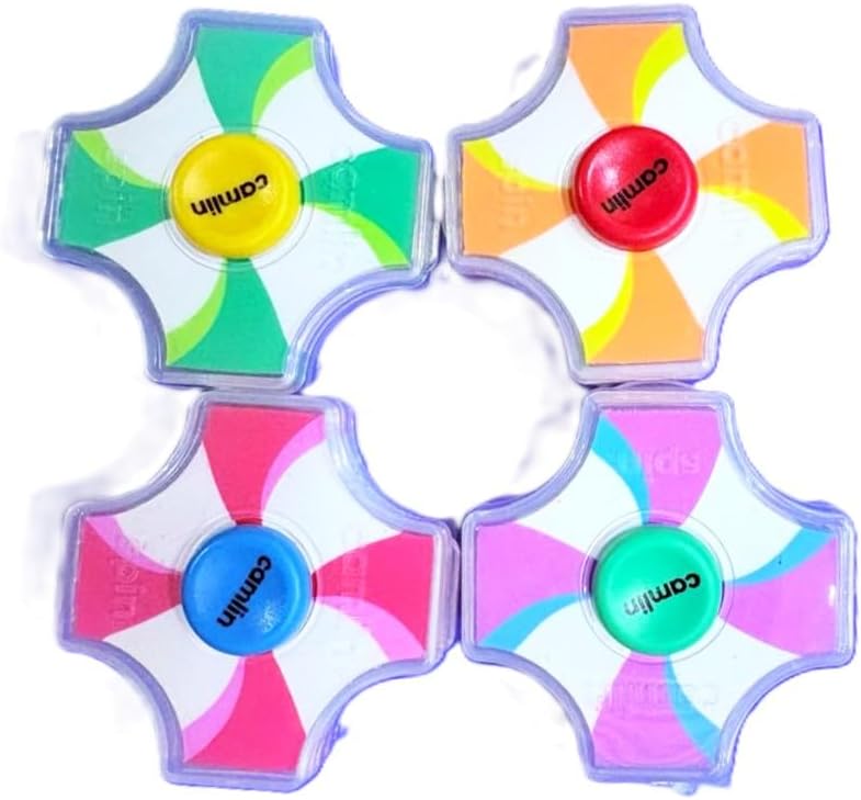 Camlin Spin Eraser, Colorful Pinwheel Design, 20 Pieces, Fun School Stationery,Kokuyo Camlin Art and Stationery Products, Indian Brand