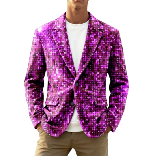 Veste en velours côtelé homme à paillettes imprimées pour soirée festive et chic