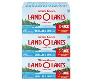 Land O Lakes Unsalted Butter, 3-Pack