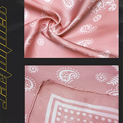 VANLINKER 27.5 Inches Silk Head Scarf for Women Men Vintage Bandanas Satin Hair Scarf Silk Wrap Neck Square Scarves VL95494