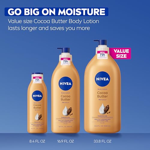 NIVEA Cocoa Butter Body Lotion for Dry Skin, Hyaluronic Acid, 33.8 Fl Oz - image 8