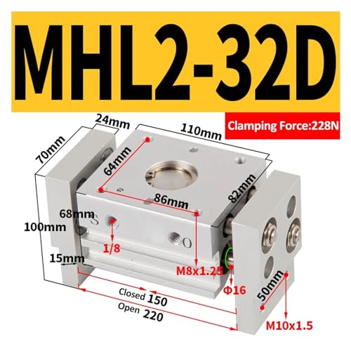 Pince pneumatique MHL2-32D pour remplacer le type T défaillant - 3