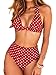 JFAN Costume da Bagno Donna a Vita Alta in Due Pezzi Stampa Floreale Bikini...