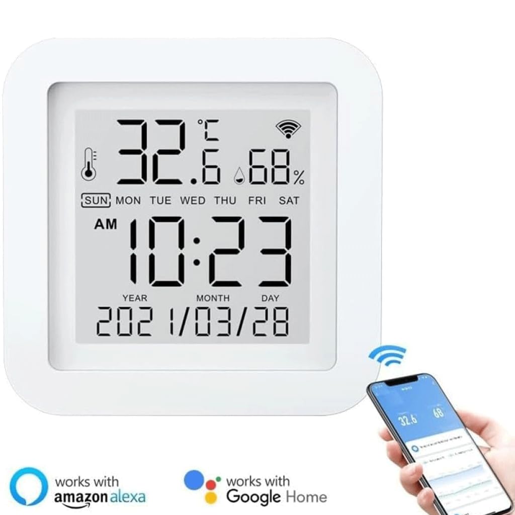 Capteur Intelligent de température et d'humidité WiFi, détecteur de température et d'humidité sans Fil, thermomètre pour Maison Intelligente