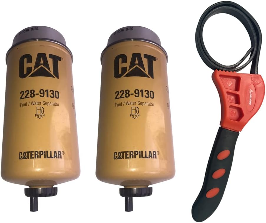 Caterpillar 228-9130 Fuel Water Separator w/IHD Strap Wrench Bundle (2)