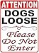 Fsdva Safety Sign Notice Danger Warning 8x12 Tin Sign Decor Attention Dogs Loose Please Do Not Enter Sign